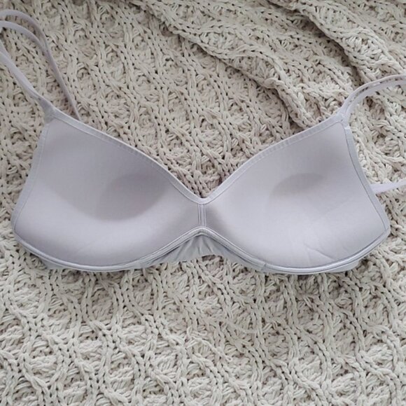 Aerie Real Sunnie Wireless Lilac T Shirt Bra Lightly padded- Fits 32B or 30B - Picture 9 of 13